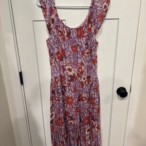 Floral Purple and Red Dress